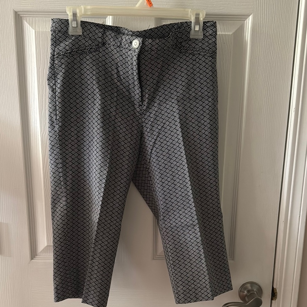 89th & Madison Black and White Patterned Pants
